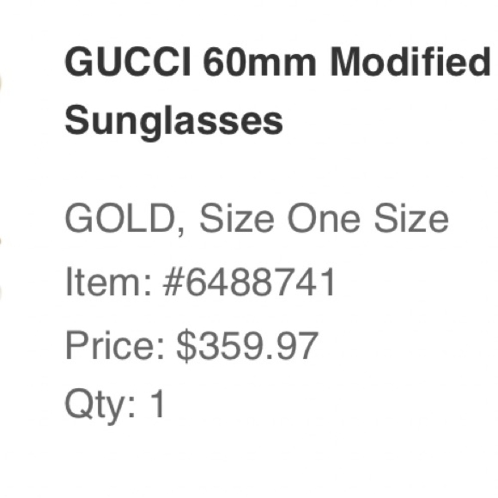 Gucci Gold Aviator Sunglasses - Picture 2 of 7